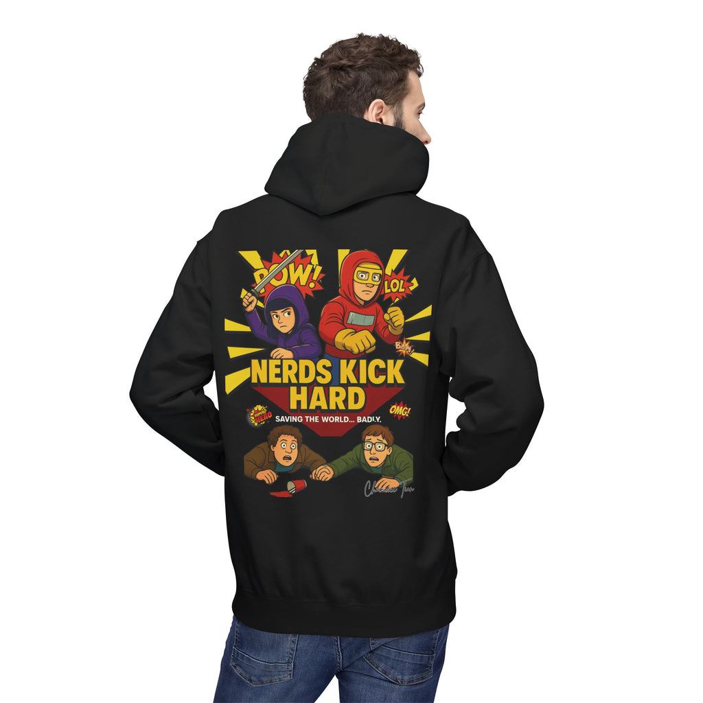 “Nerds Kick Hard!” Unisex Midweight Softstyle Fleece Hoodie