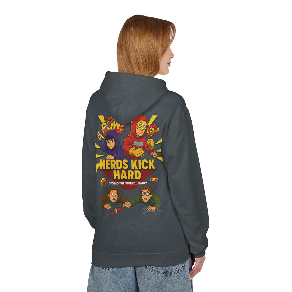 “Nerds Kick Hard!” Unisex Midweight Softstyle Fleece Hoodie