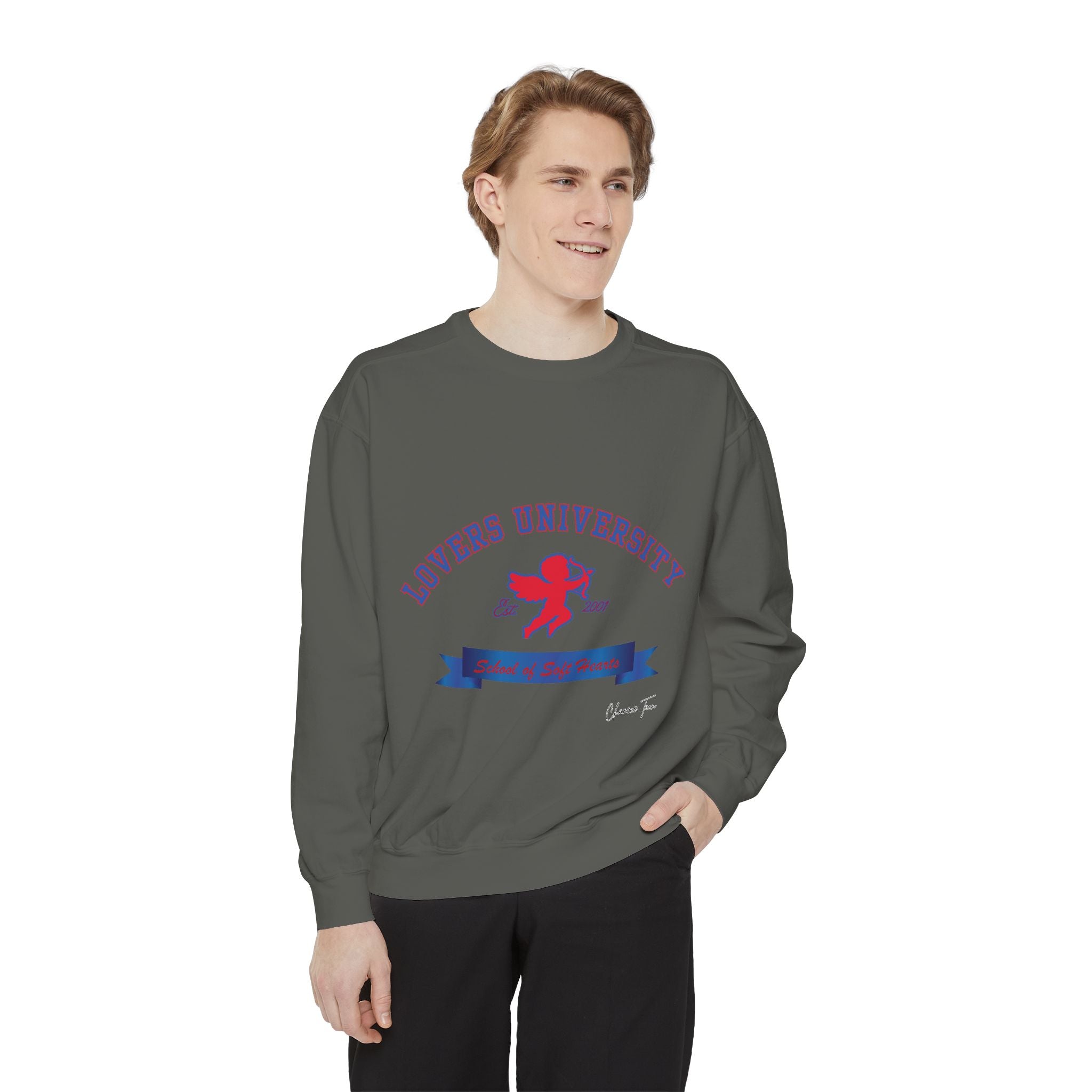 “Lovers University” Unisex Garment-Dyed Sweatshirt