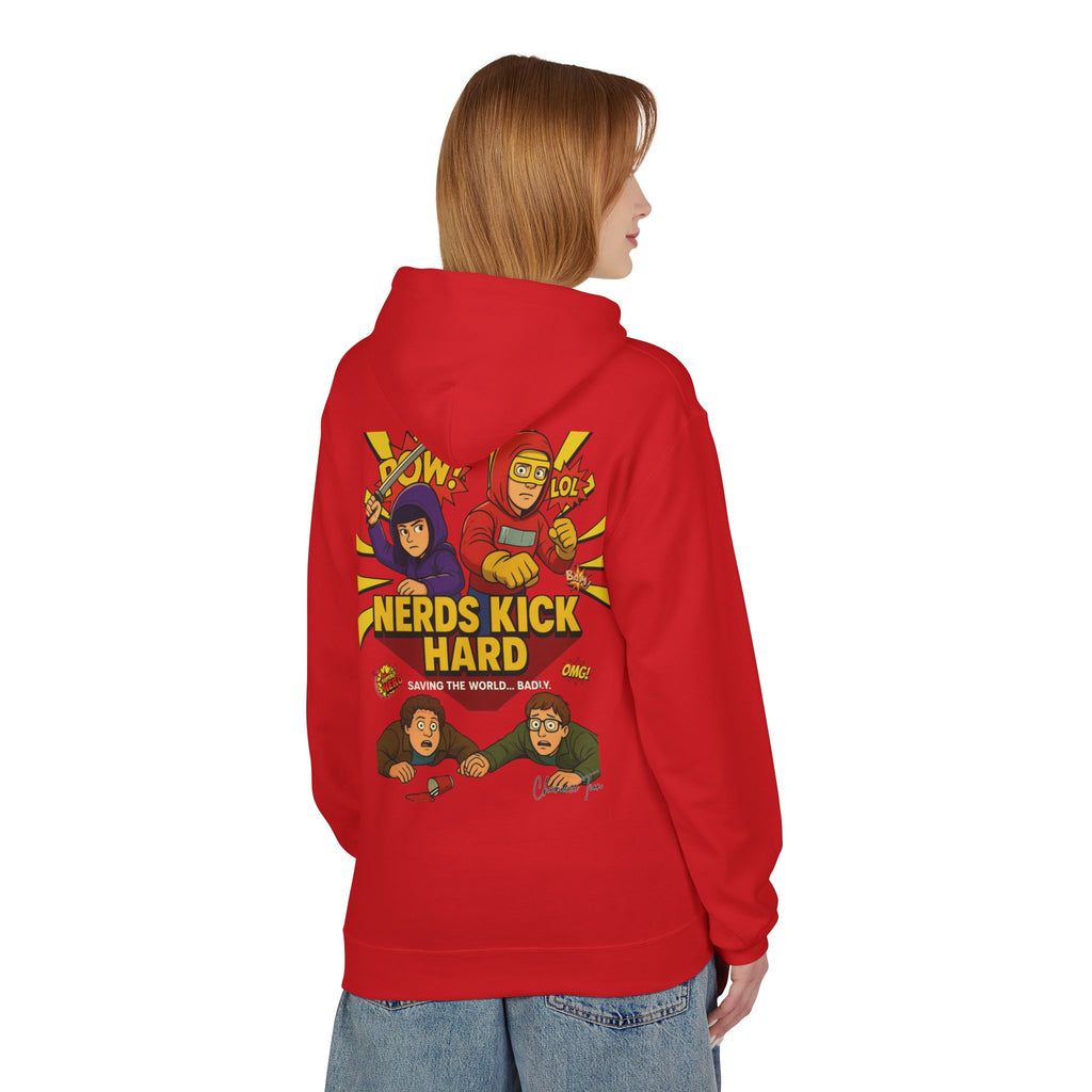 “Nerds Kick Hard!” Unisex Midweight Softstyle Fleece Hoodie