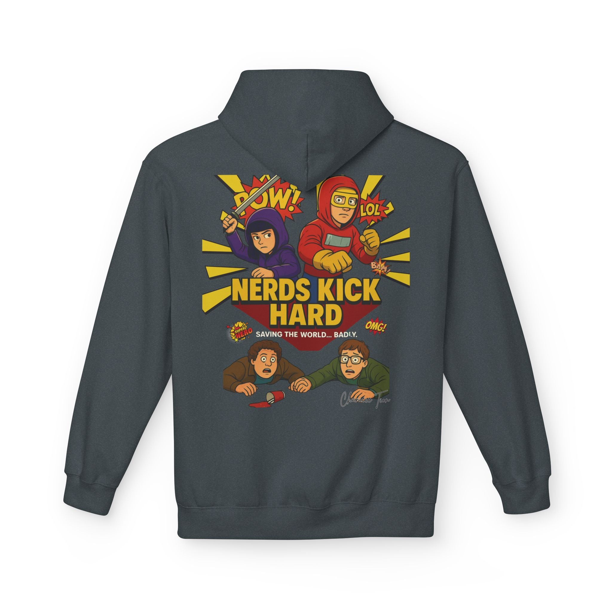 “Nerds Kick Hard!” Unisex Midweight Softstyle Fleece Hoodie
