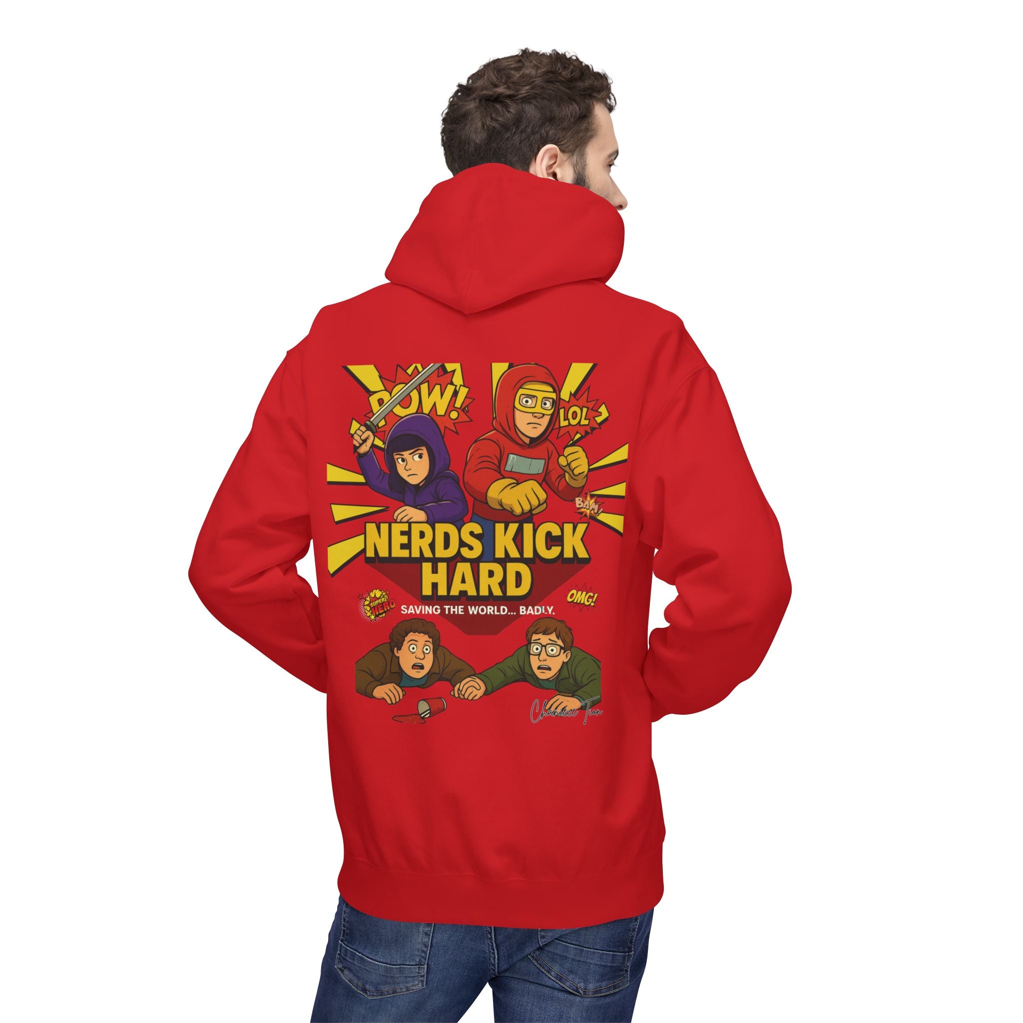 “Nerds Kick Hard!” Unisex Midweight Softstyle Fleece Hoodie