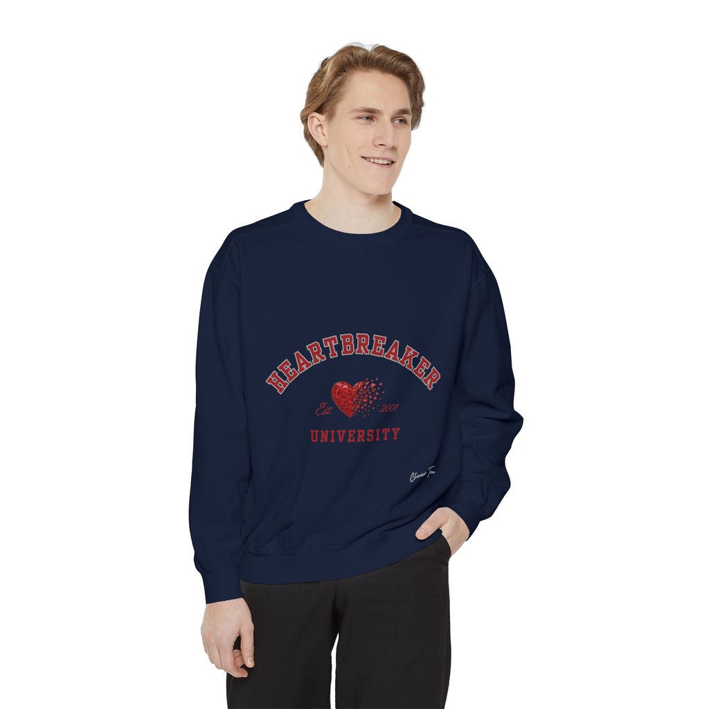 “Heartbreaker University” Unisex Garment-Dyed Sweatshirt