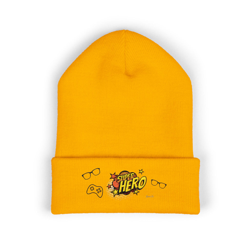 “Superhero” Classic Cuffed Beanie (Embroidery)