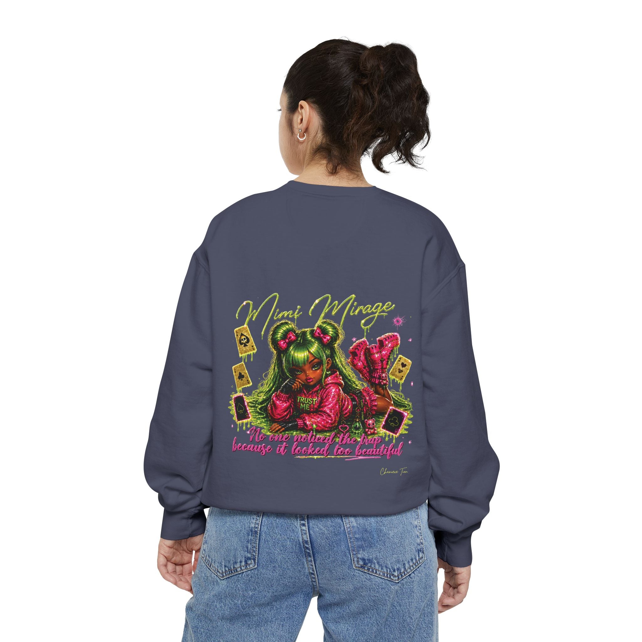 “Mimi Mirage” Unisex Garment-Dyed Sweatshirt
