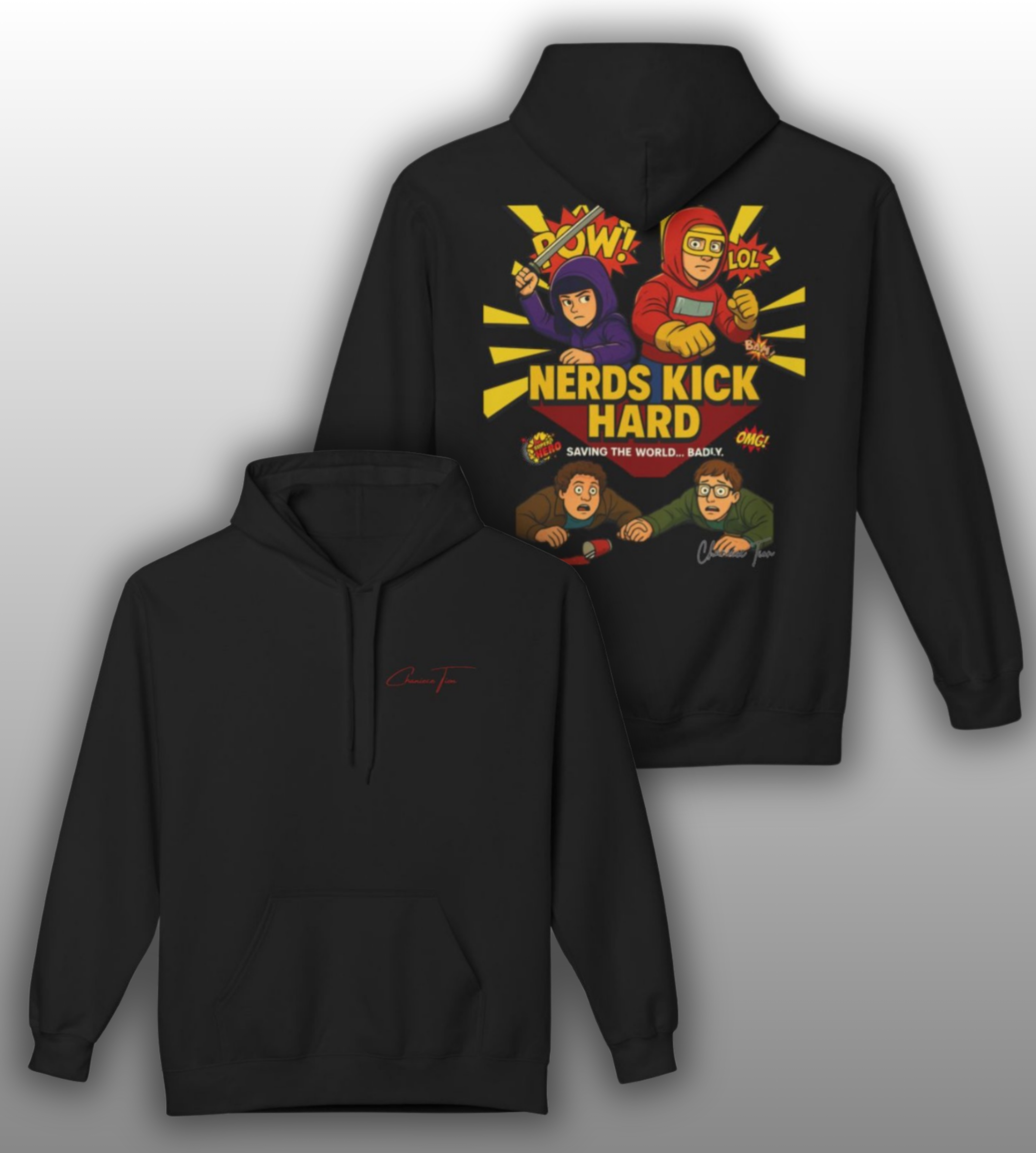 “Nerds Kick Hard!” Unisex Midweight Softstyle Fleece Hoodie