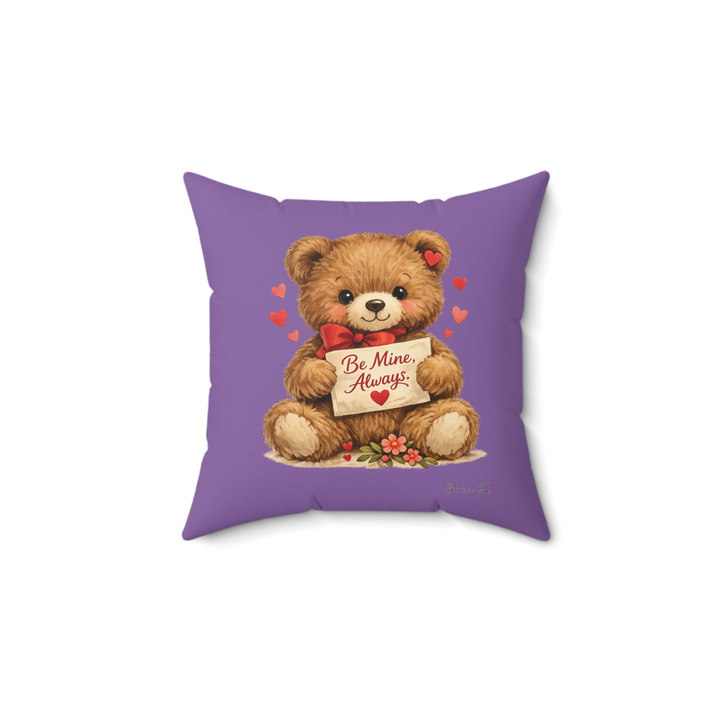 “Be Mine, Always” Faux Suede Square Pillow