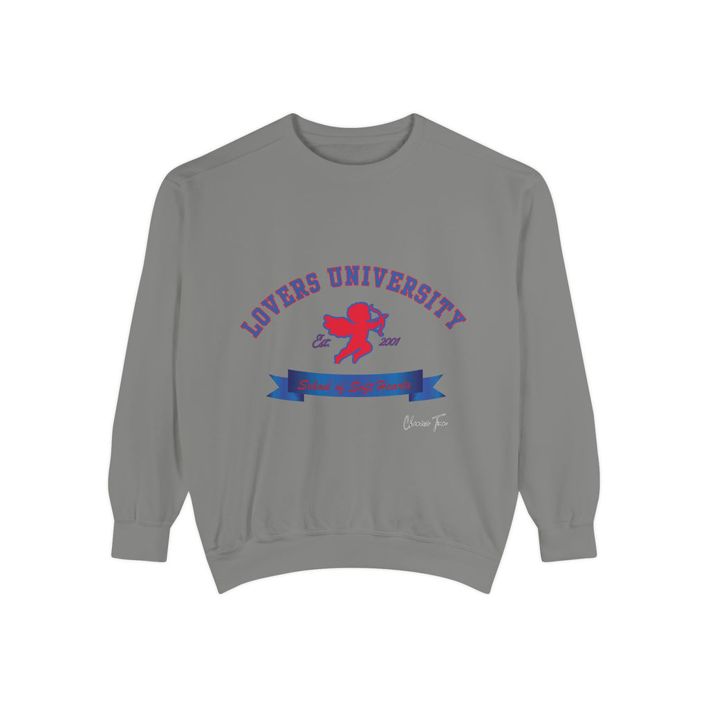 “Lovers University” Unisex Garment-Dyed Sweatshirt