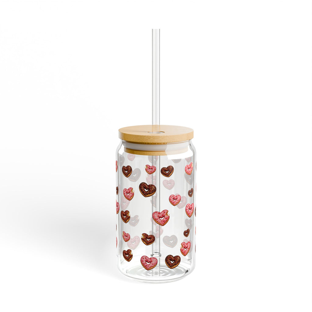 “Donut Hearts” Sipper Glass, 16oz