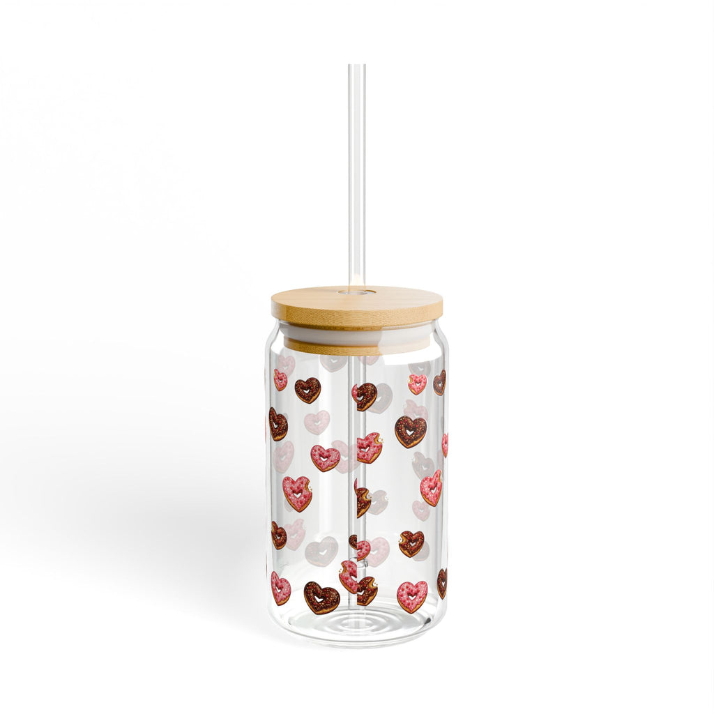 “Donut Hearts” Sipper Glass, 16oz