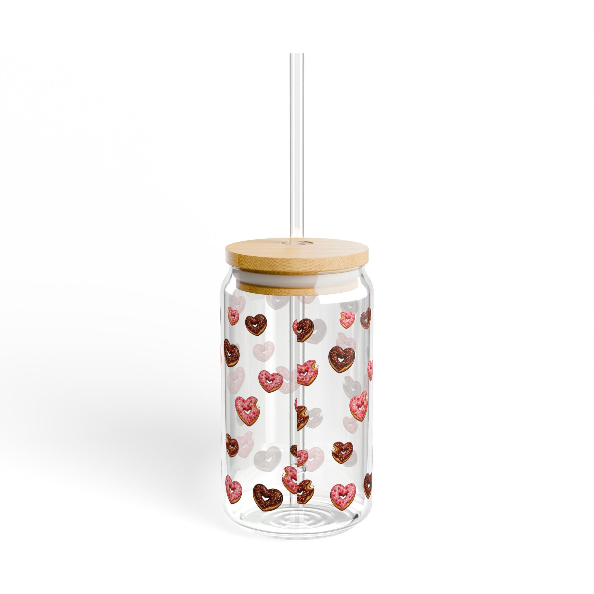 “Donut Hearts” Sipper Glass, 16oz