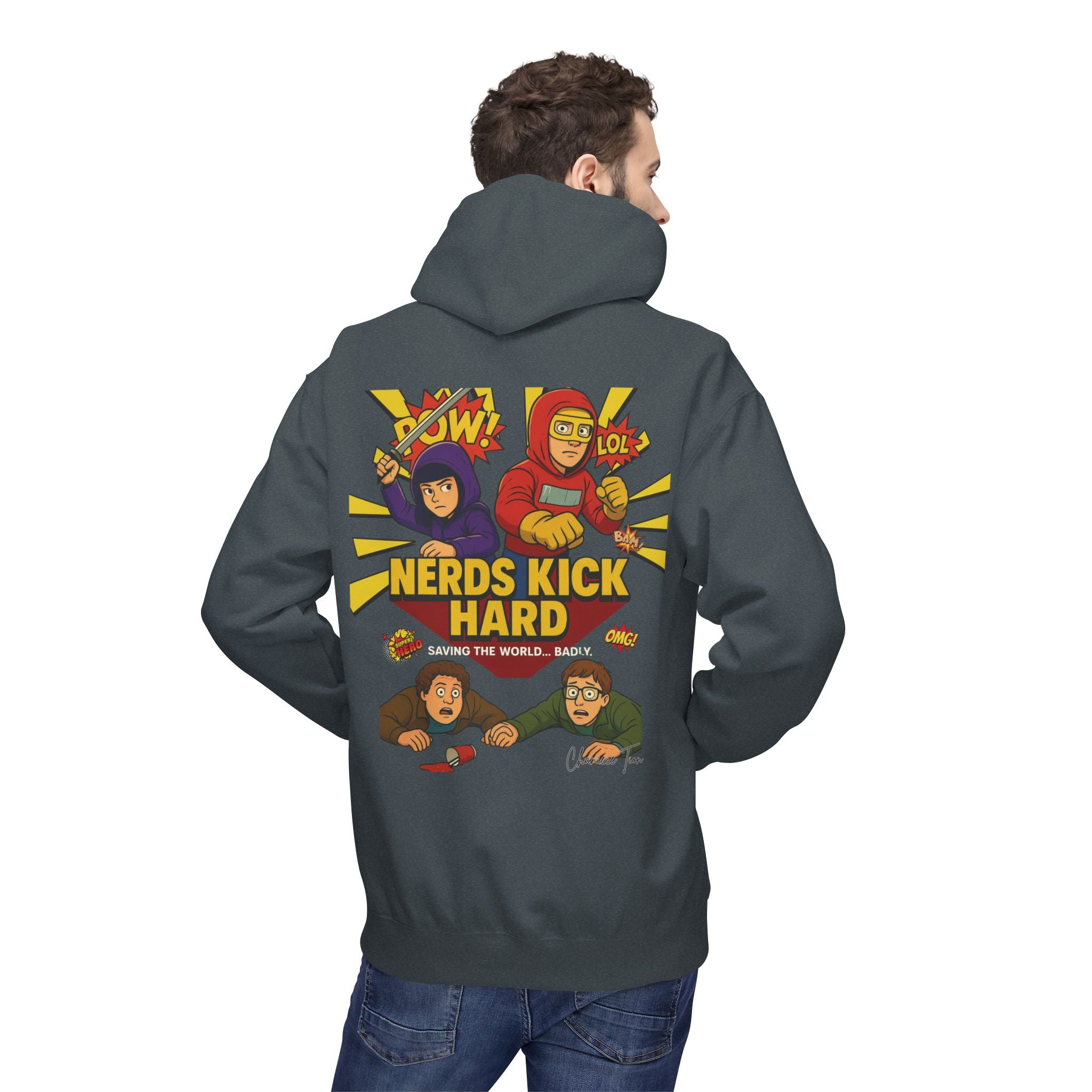 “Nerds Kick Hard!” Unisex Midweight Softstyle Fleece Hoodie