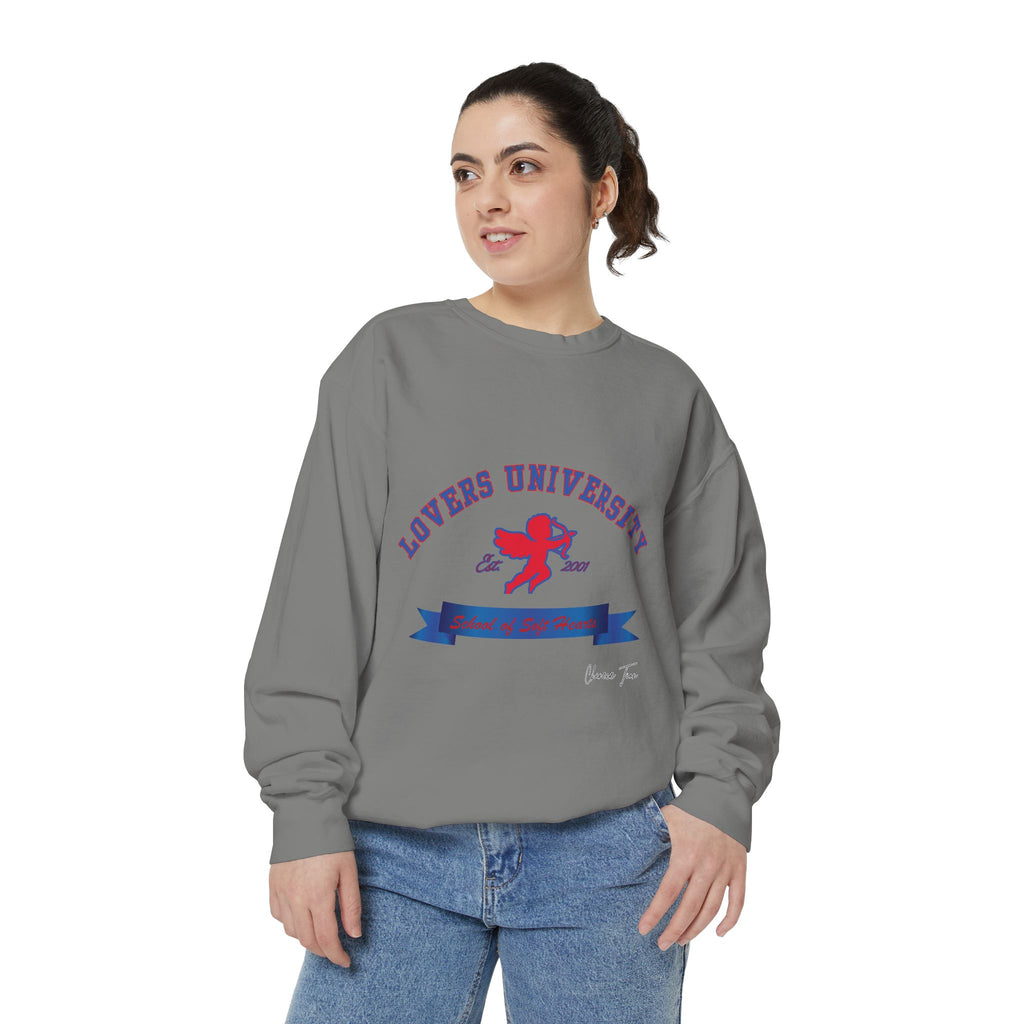 “Lovers University” Unisex Garment-Dyed Sweatshirt