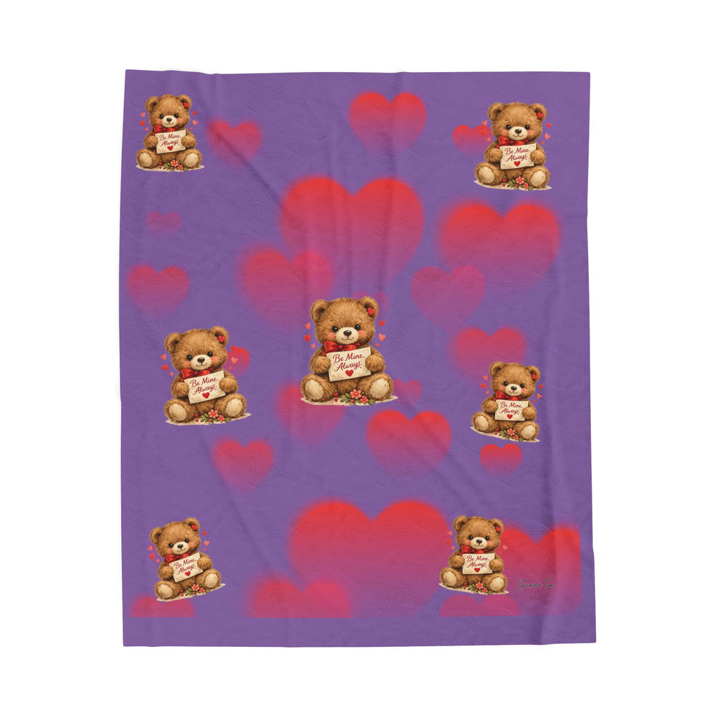 “Be Mine, Always” Velveteen Plush Blanket
