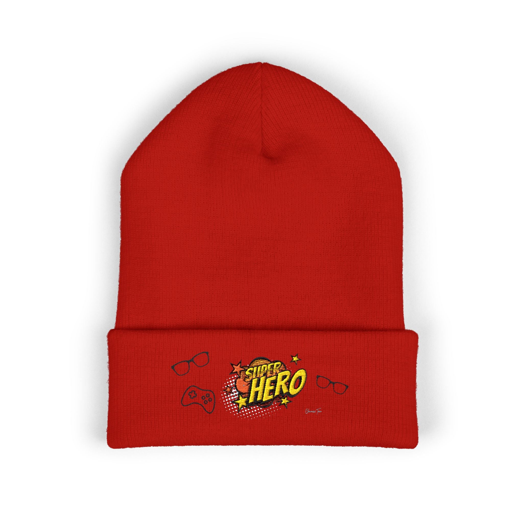 “Superhero” Classic Cuffed Beanie (Embroidery)