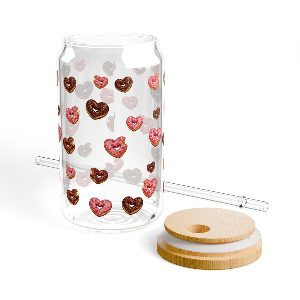 “Donut Hearts” Sipper Glass, 16oz